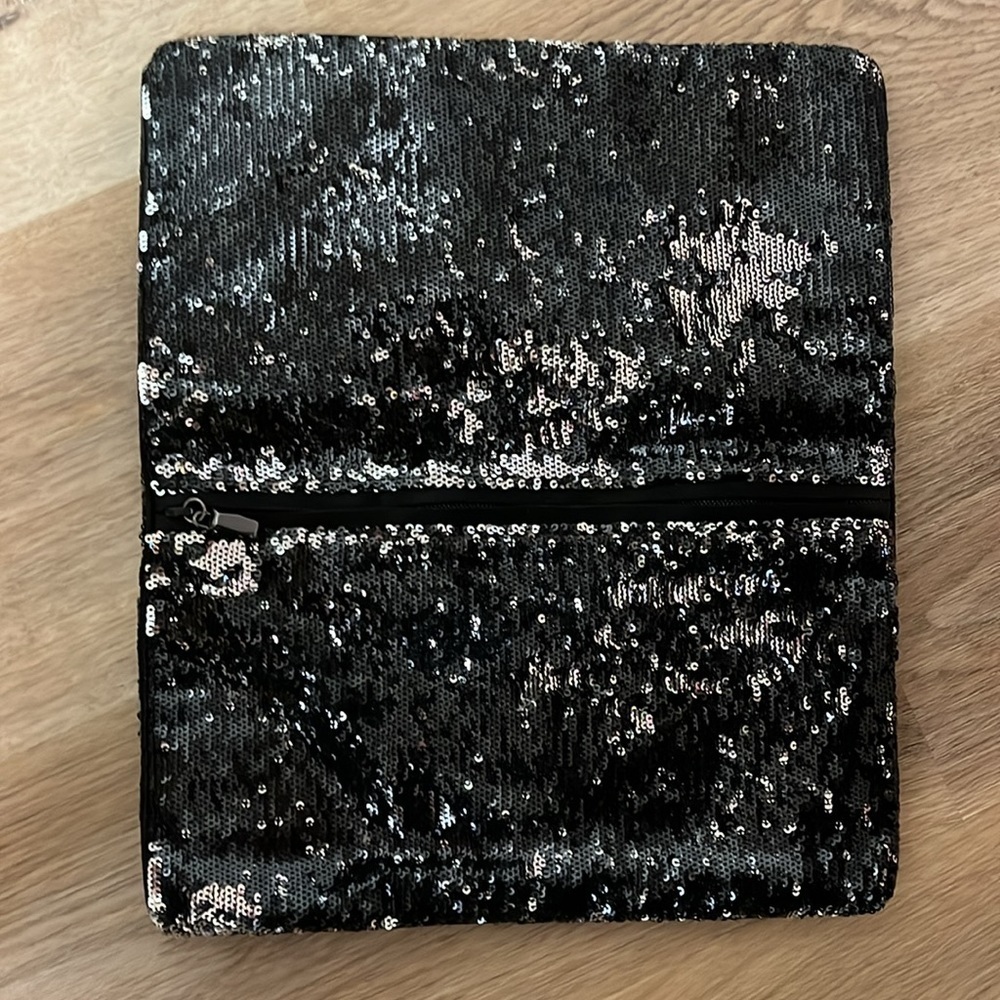 Gorgeous Black Sequin Envelope Clutch Evening Bag - Picture 2 of 5